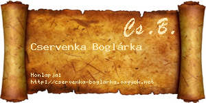 Cservenka Boglárka névjegykártya