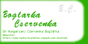 boglarka cservenka business card